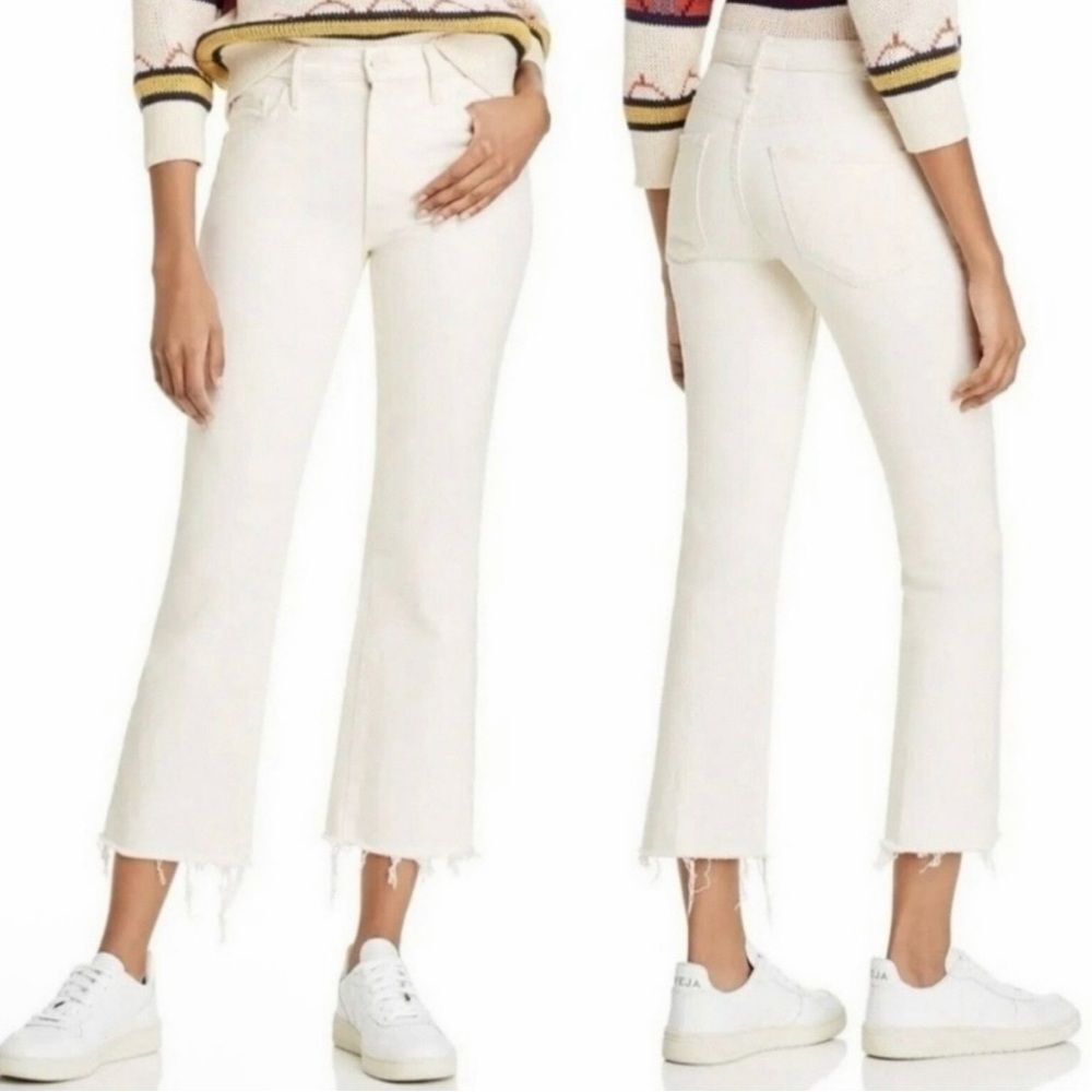 Mother Superior The Insider Crop Step Fray Jeans in Act Natural
